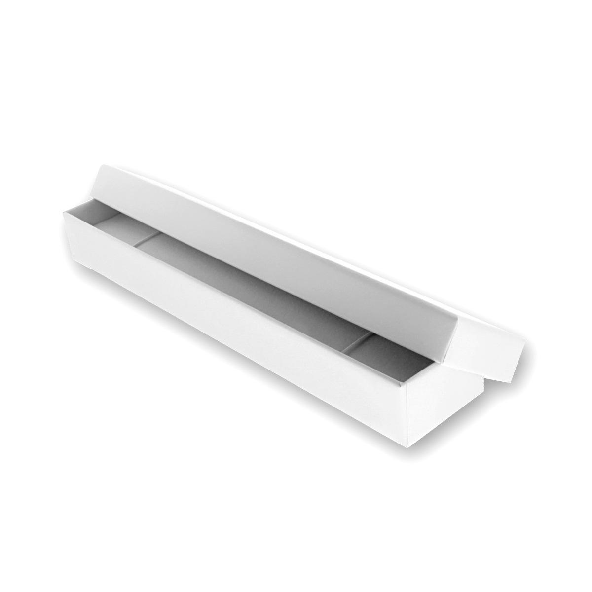 Astuccio per Bracciale cm 4,7 x 23 h 2,9 colore Bianco con nastro e fiocco Blu con Shopper inclusa