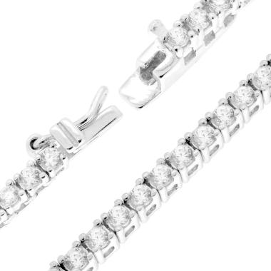 Collana Tennis Griffe cm 45 con Zirconi mm 2.5 Bianchi in ARGENTO 925 Galvanica Rodio