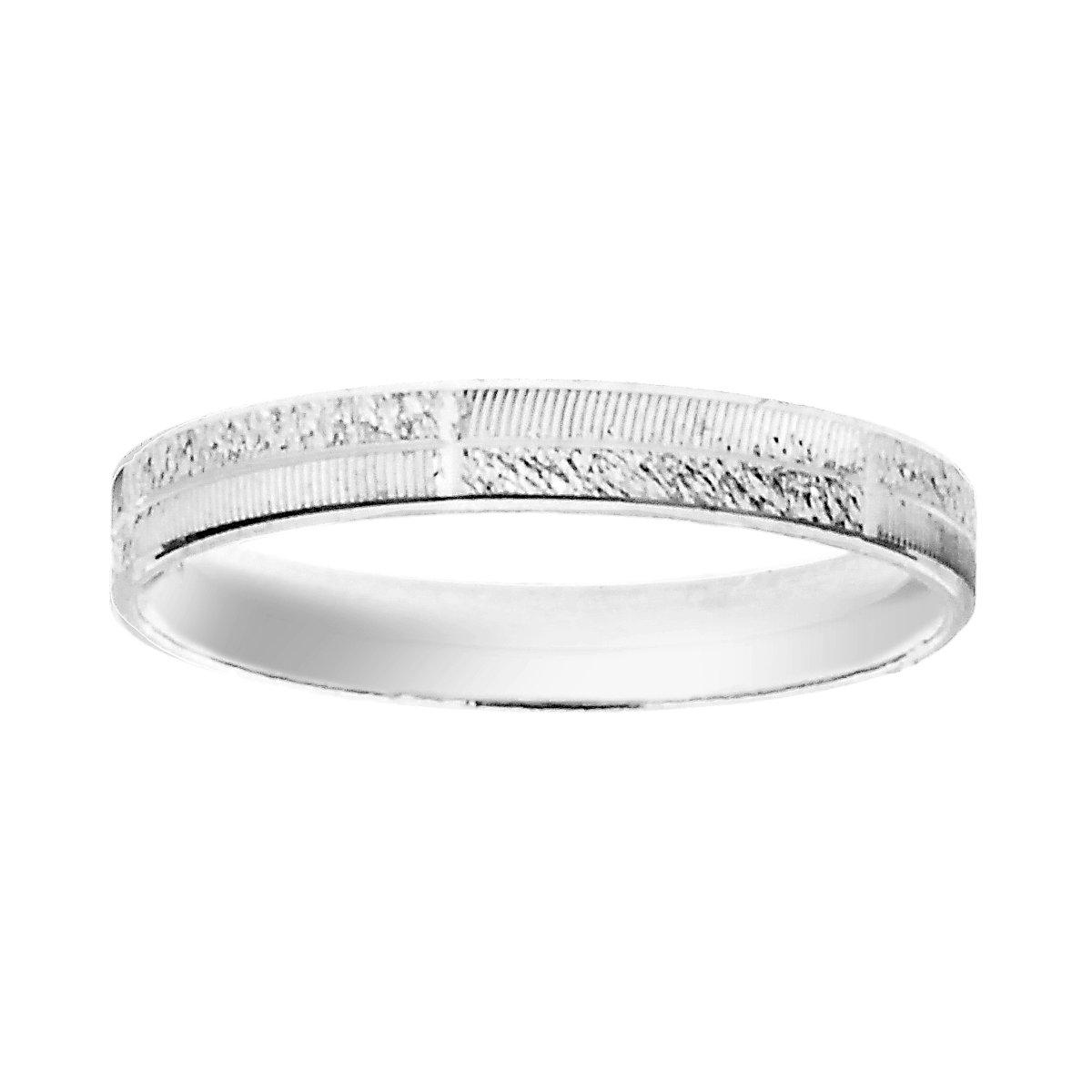 Anello Fedina di Fidanzamento Lui e Lei modello Confort Diamantata in ARGENTO 925 Galvanica Rodio