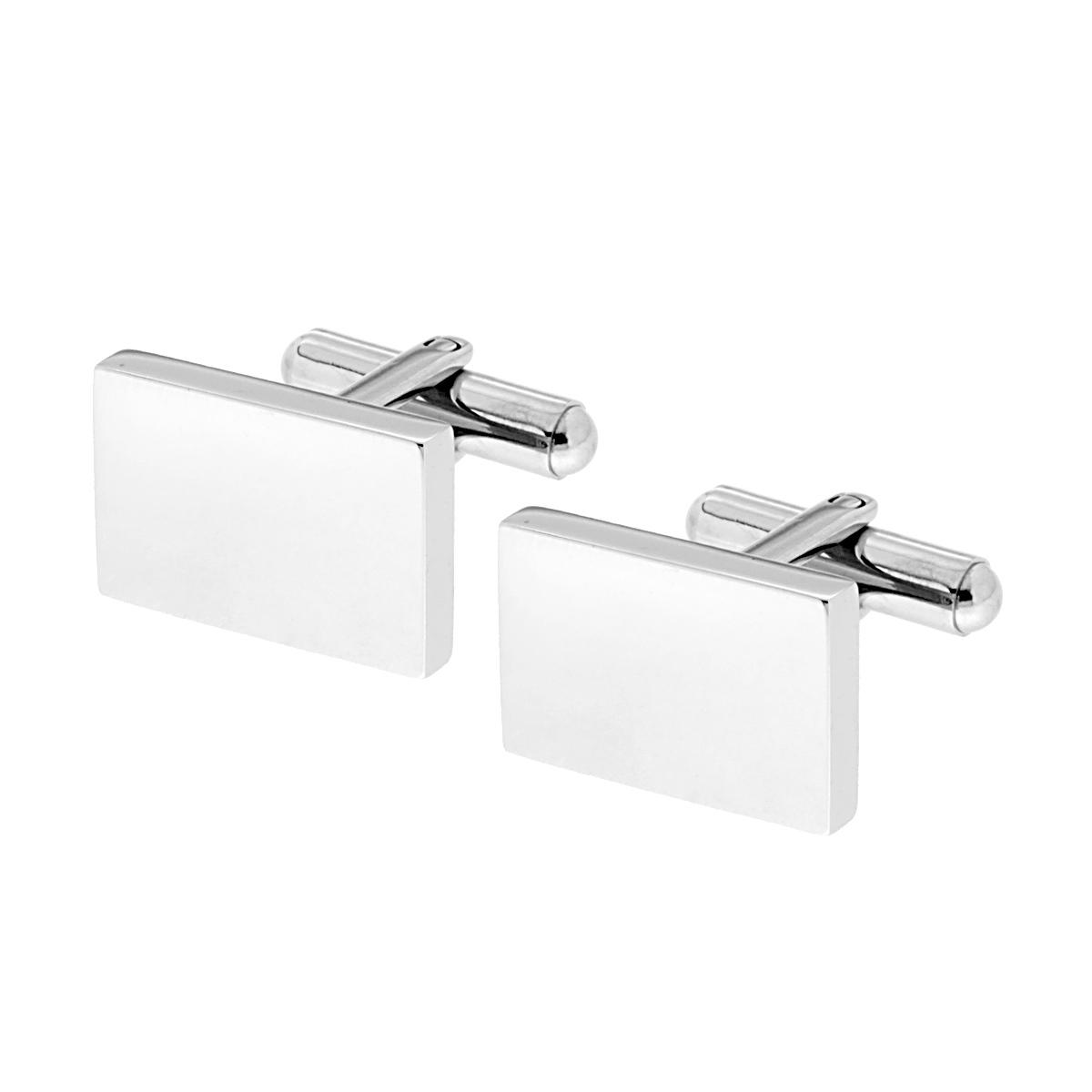 Accessori Gemelli Uomo forma Rettangolare plain mm18x12 in ACCIAIO