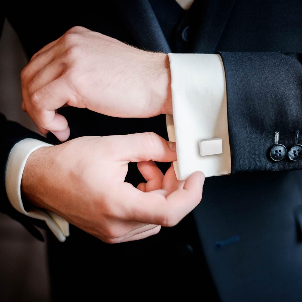 Accessori Gemelli Uomo forma Rettangolare plain mm18x12 in ACCIAIO