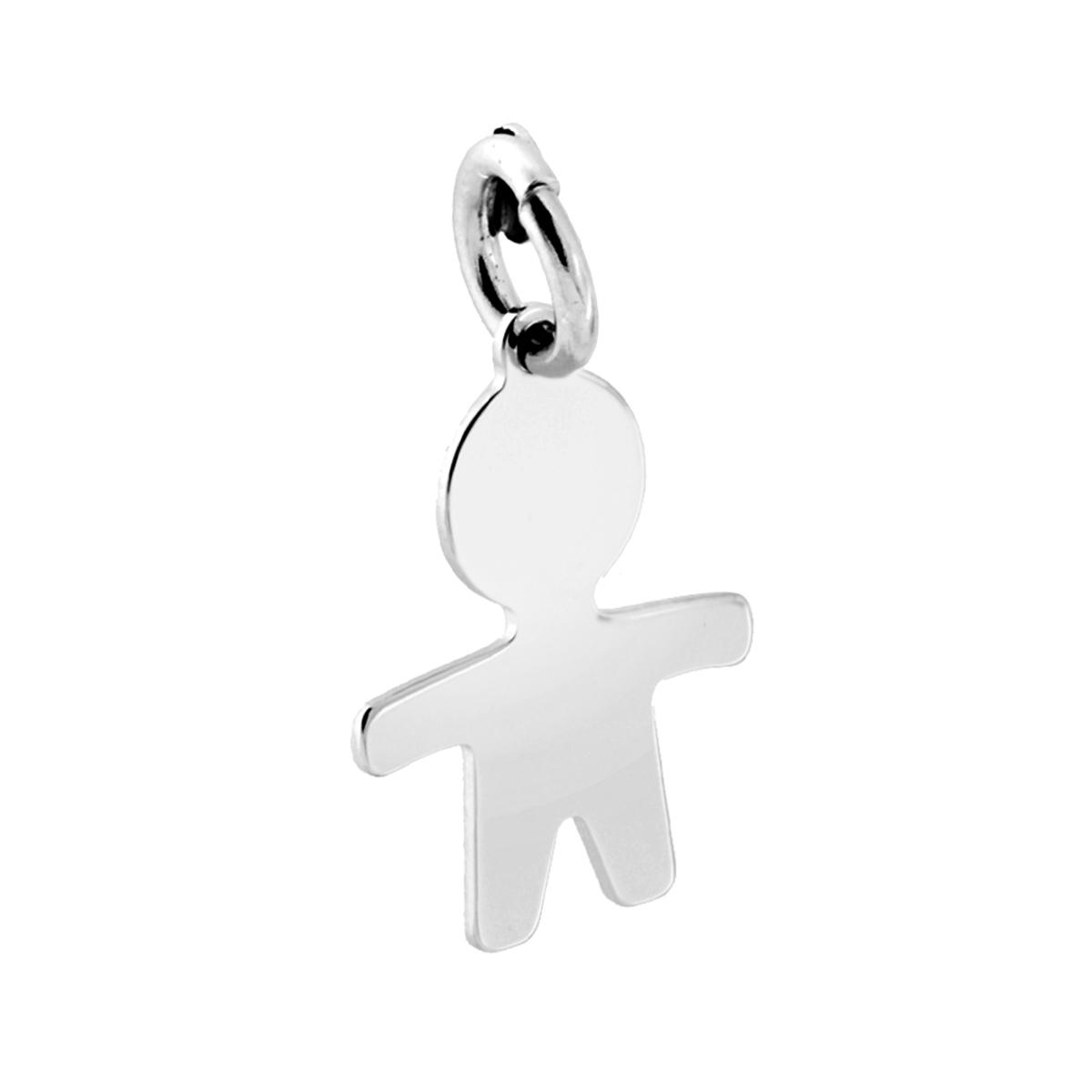 Ciondolo Bimbo plain mm 15 in ARGENTO 925 Galvanica Rodio