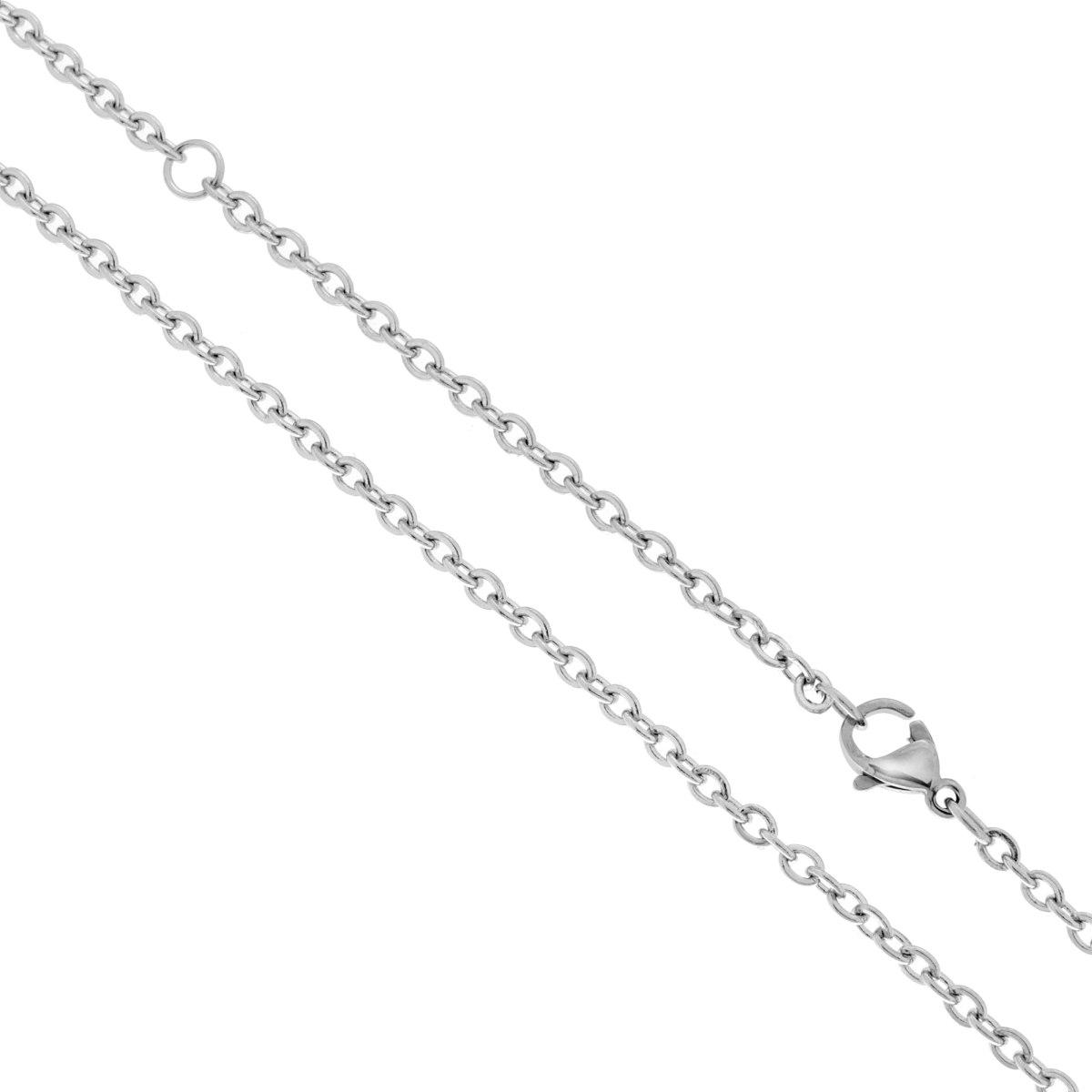 Catena Forzatina Diamantata sezione mm 2.3 lunghezza cm 45+5 in ACCIAIO