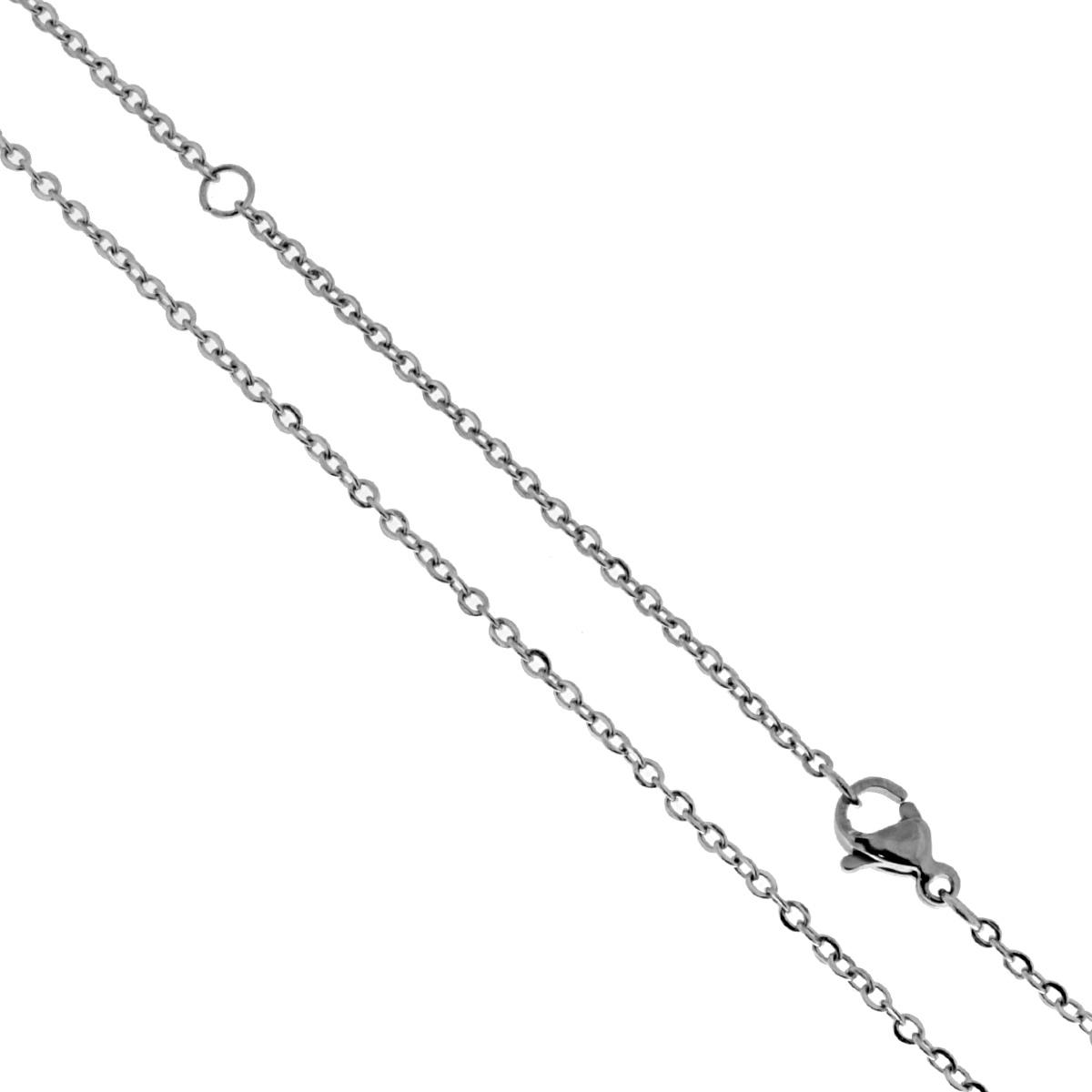 Catena Forzatina Diamantata sezione mm 1.55 lunghezza cm 45+5 in ACCIAIO