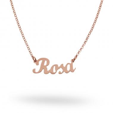 Collana nome Rosa in ARGENTO 925 Galvanica Rosa