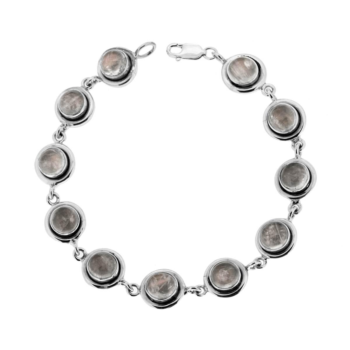 Bracciale Etnico Thailandese con Pietre Quarzo Rutilato in ARGENTO 925
