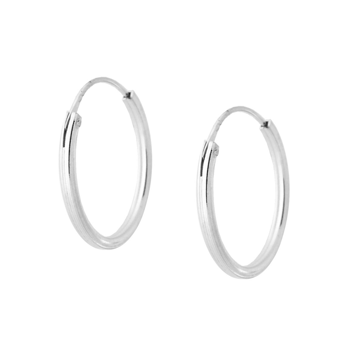 Orecchini Cerchio Sezione Quadrata 16 mm in ARGENTO 925