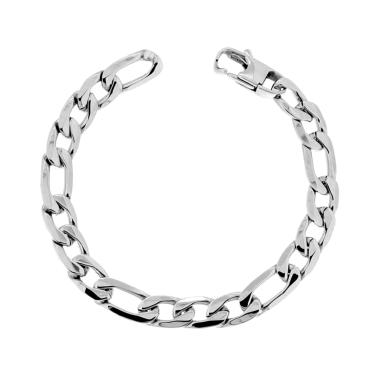 Bracciale Catena Figaro Grumetta mm 9,7 in ACCIAIO