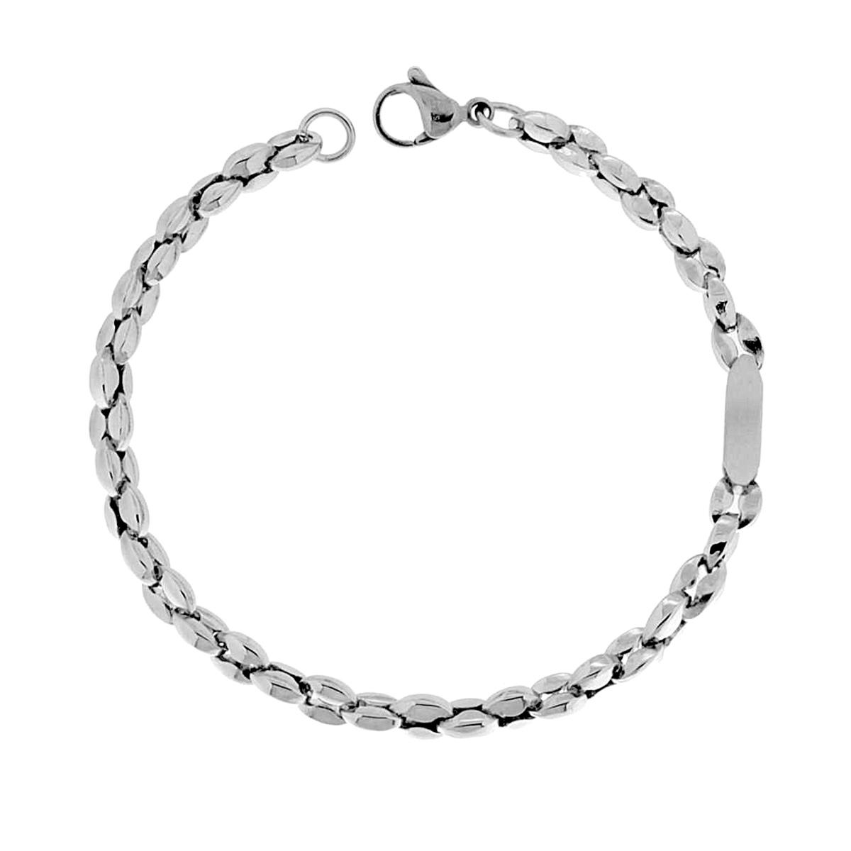 Bracciale Catena mm 5 con Targa in ACCIAIO
