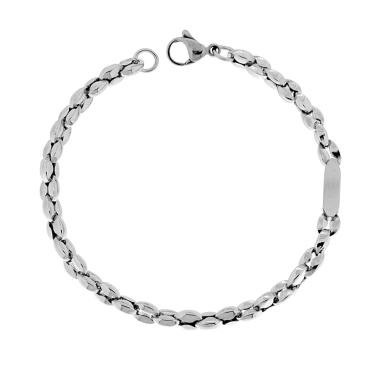 Bracciale Catena mm 5 con Targa in ACCIAIO