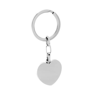 Portachiavi Uomo Donna ad anello con soggetto Cuore in ACCIAIO
