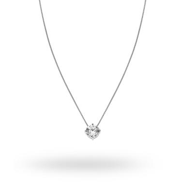 Collana Catena Veneziana cm 42 con Punto Luce a Griffe Zircone Bianco mm 7 in ARGENTO 925 Rodiato