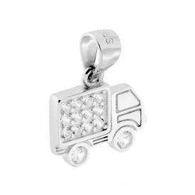 Ciondolo Colomba Con Zirconi In Argento 925 E Catena Serpente Vinani