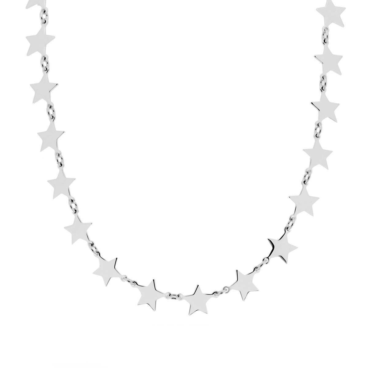 Collana Catena di Stelle in ARGENTO 925 Galvanica Rodio