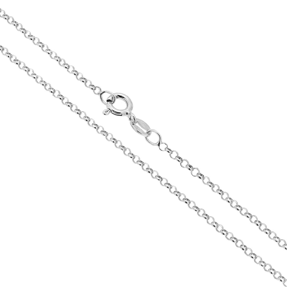 Catena Rolo Diamantata 027 sezione mm 2.1 lunghezza cm 40 in ARGENTO 925 Galvanica Rodio