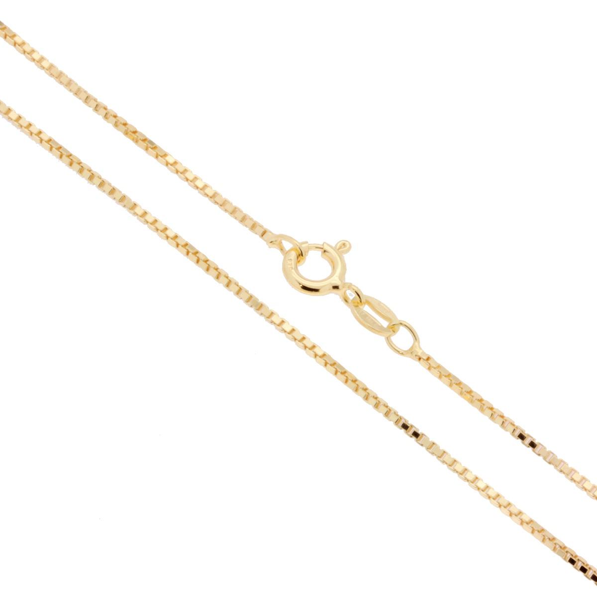 Catena Veneziana Diamantata 022 sezione mm 1.1 lunghezza cm 50 in ARGENTO 925 Galvanica Oro