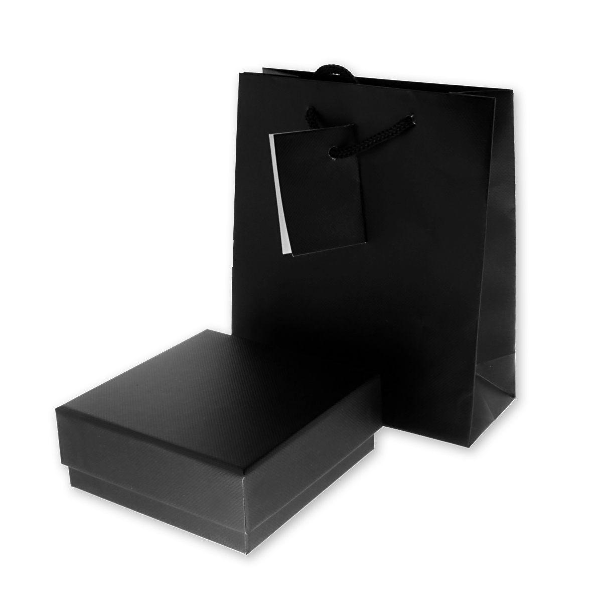 Astuccio multiuso per Gioielli cm 9,7 x 9,7 h 4 colore Nero con Shopper inclusa