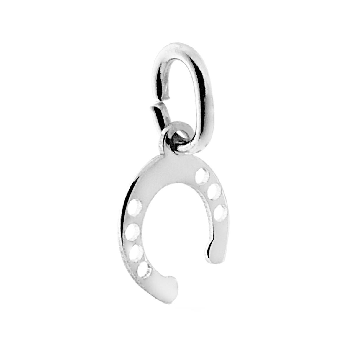 Ciondolo Portafotuna Ferro di Cavallo in ARGENTO 925 Galvanica Rodio