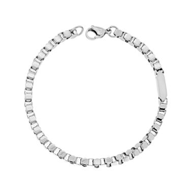 Bracciale Catena Veneziana con Targa in ACCIAIO