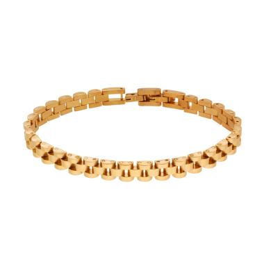 Bracciale Uomo Maglia Imperniata Galvanica Oro in ACCIAIO