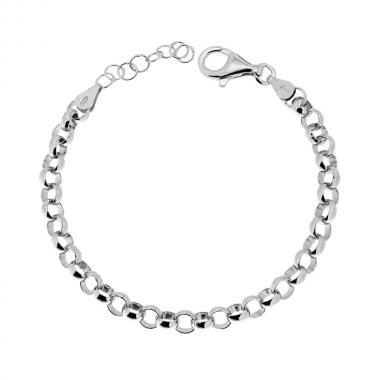 Bracciale Catena Rolo mm 6 in ARGENTO 925 Galvanica Rodio