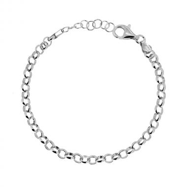 Bracciale Catena Rolo mm 5 in ARGENTO 925 Galvanica Rodio