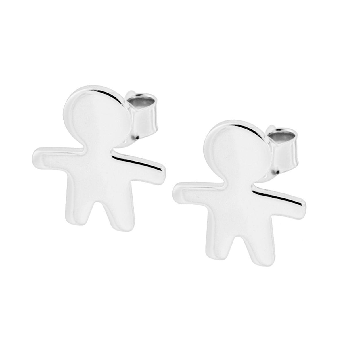Orecchini Bimbo plain in ARGENTO 925 Galvanica Rodio