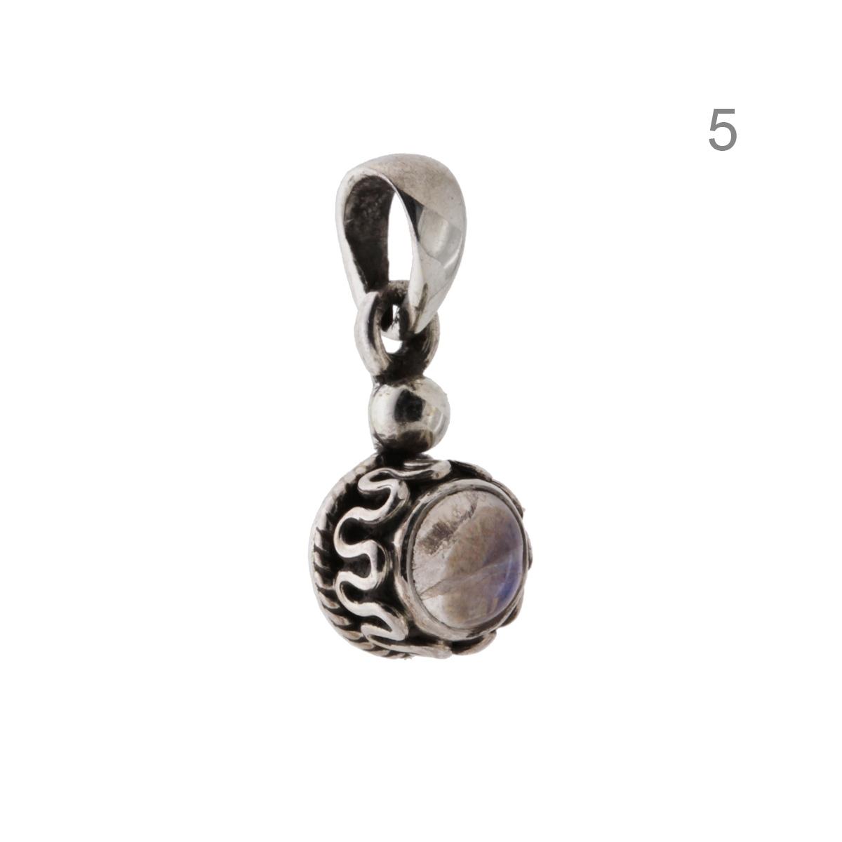 Ciondolo Etnico Tondo con Pietre Naturali in ARGENTO 925