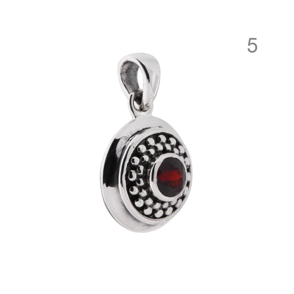 Ciondolo Etnico Tondo Sole con Pietre Naturali in ARGENTO 925