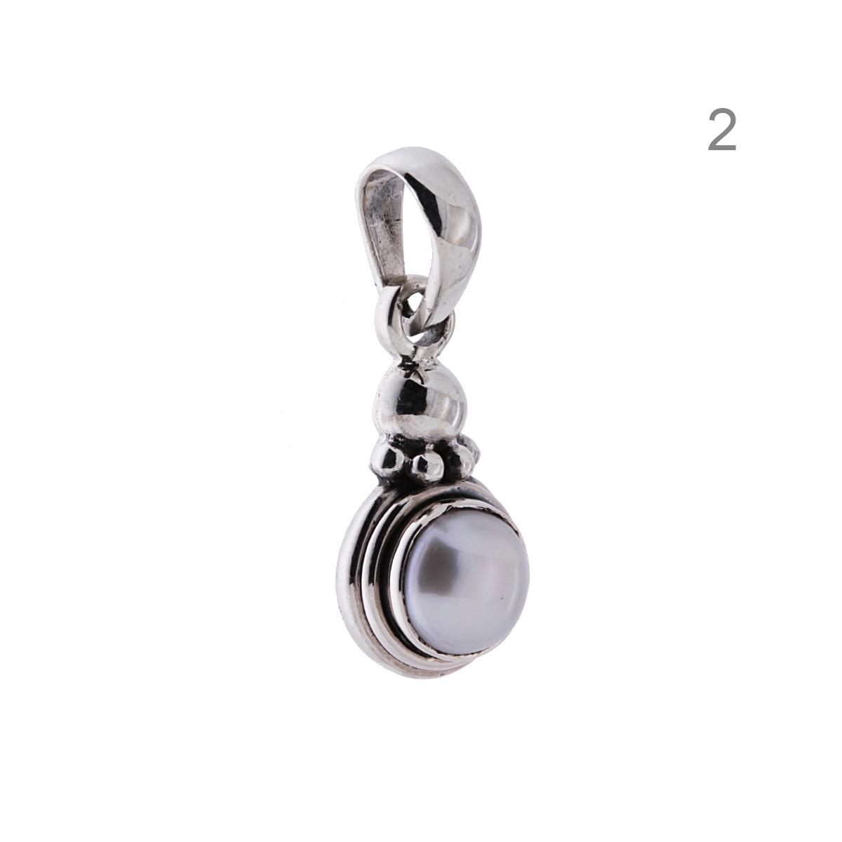 Ciondolo Etnico Tondo con Pietre Naturali in ARGENTO 925