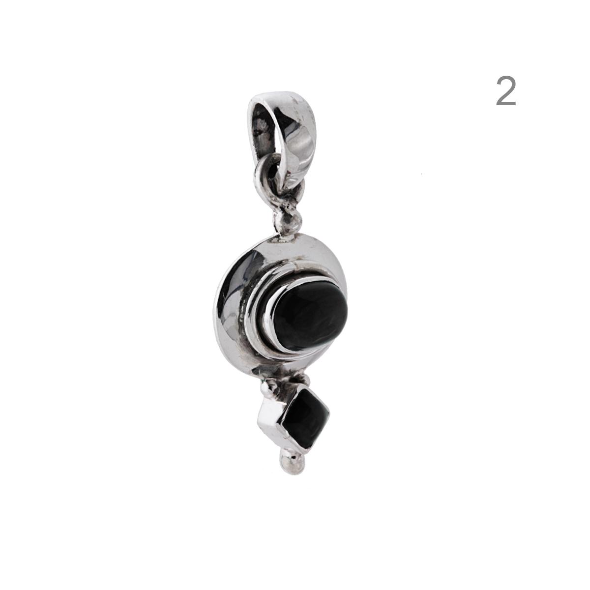 Ciondolo Etnico con Pietre Naturali Ovali e Quadrate in ARGENTO 925