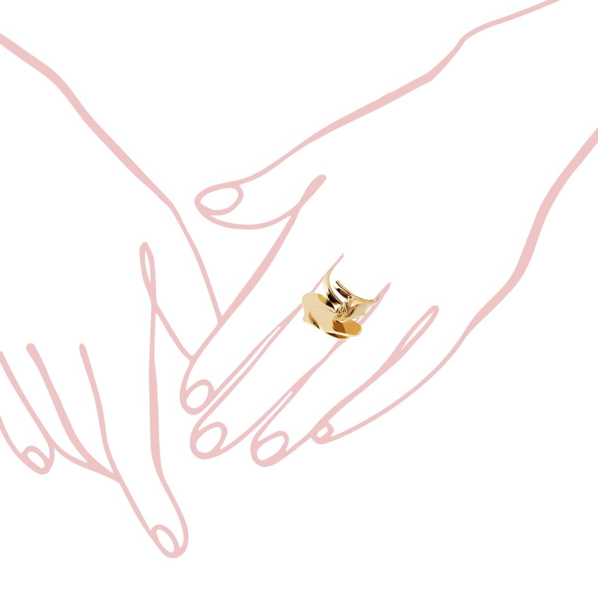 Anello Amore Love con tre Cuori pendenti plain mm 14 mm 18 mm 23 in ARGENTO 925 Galvanica Oro