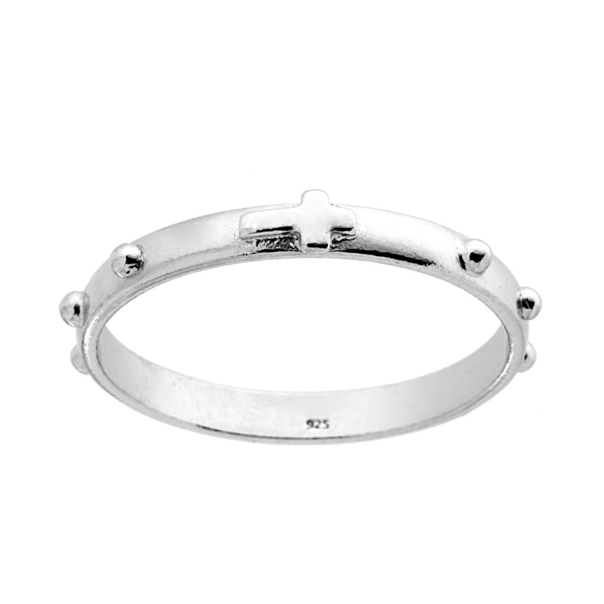 Anello Fedina Rosario mm 3 in ARGENTO 925 Galvanica Rodio