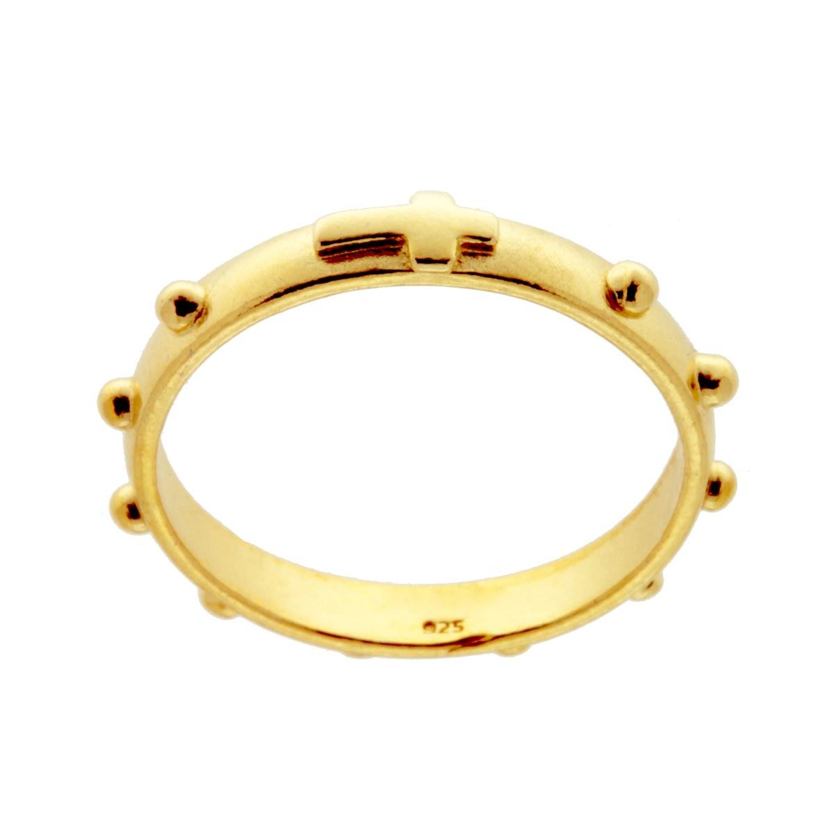 Anello Fedina Rosario mm 3 in ARGENTO 925 Galvanica Oro