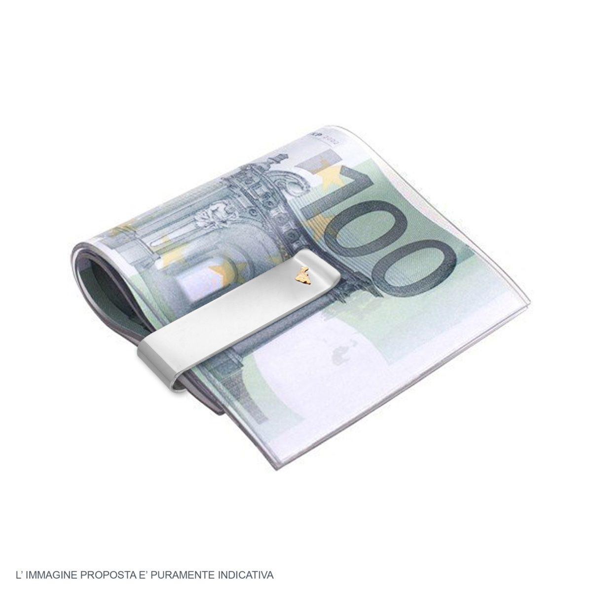 Fermasoldi Plain con Delfino colore Oro in ACCIAIO