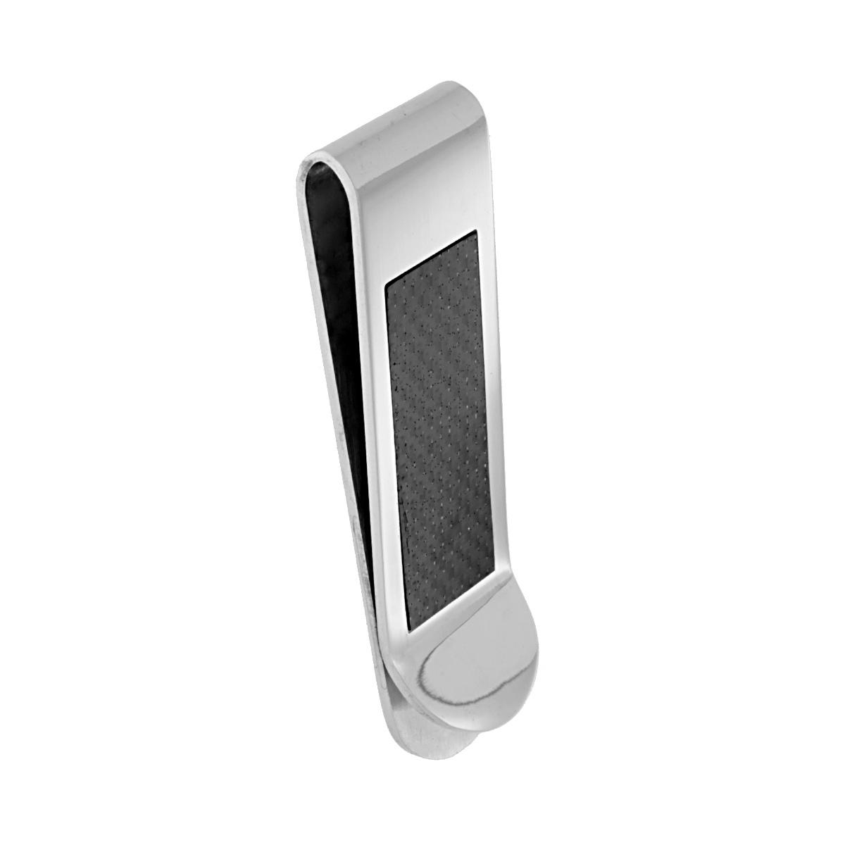 Fermasoldi Plain con effetto Fibra di Carbonio in ACCIAIO