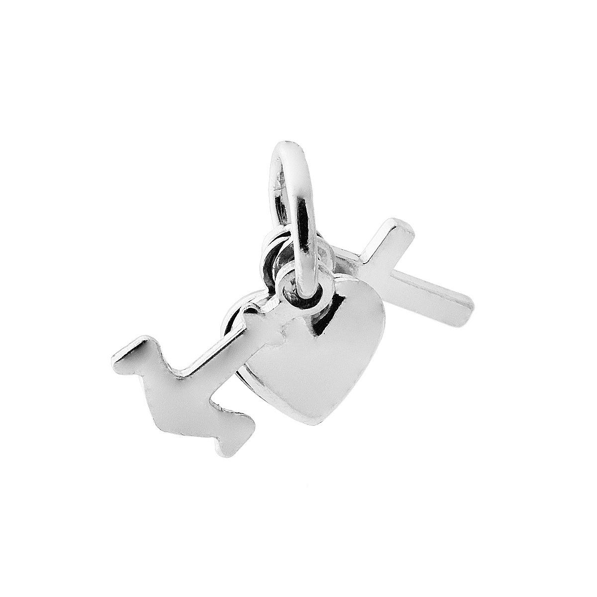 Ciondolo Fede Speranza e Carita in ARGENTO 925 Galvanica Rodio