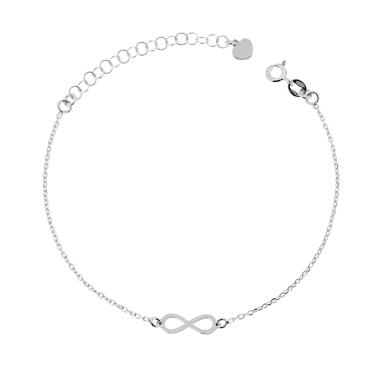 Bracciale Catena Forzatina con Infinito in ARGENTO 925 Rodiato