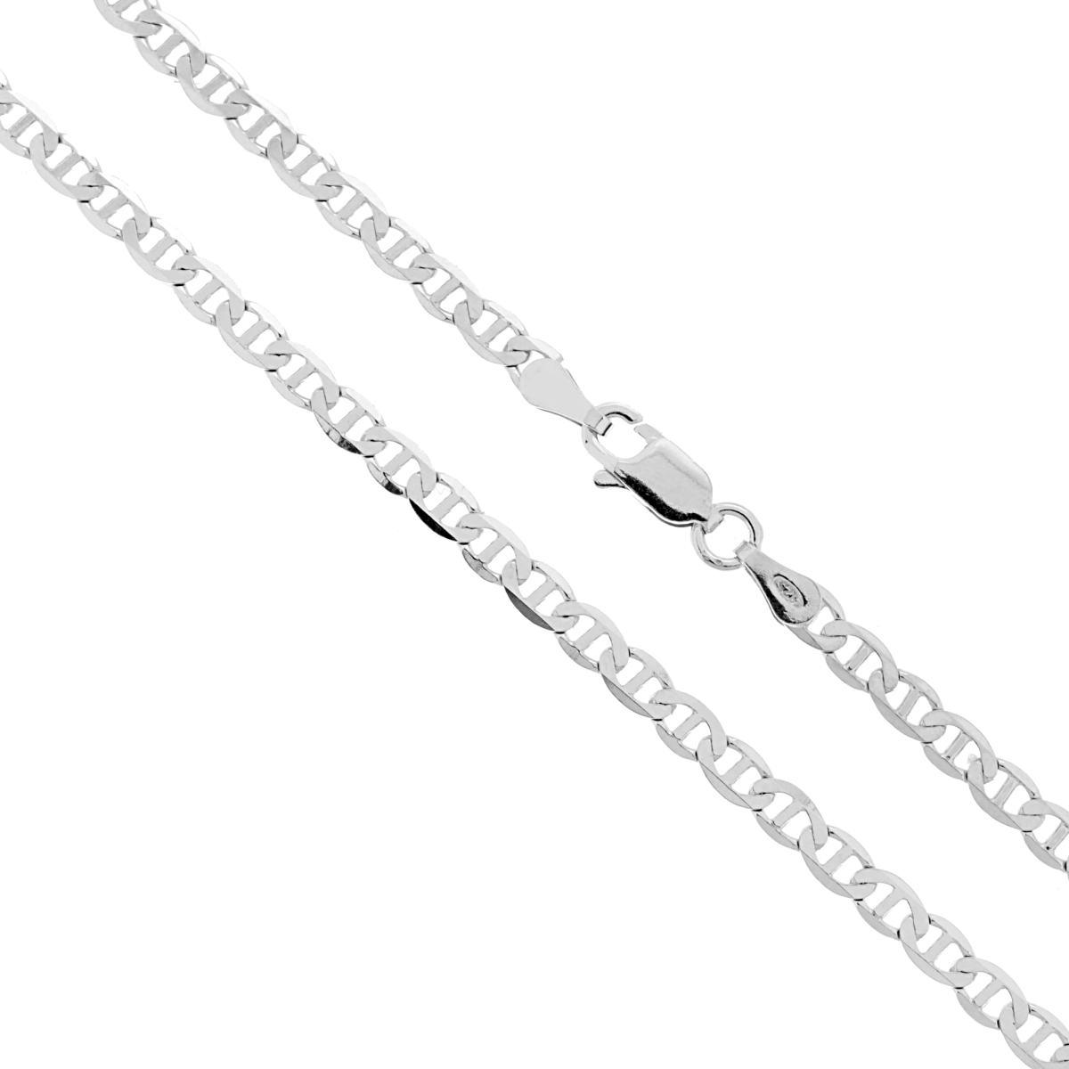 Catena Traversino 080 sezione mm 3.3 lunghezza cm 50 in ARGENTO 925 Galvanica Rodio