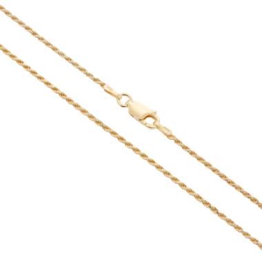 Catena Corda Diamantata 030 sezione mm 1.4 lunghezza cm 45 in ARGENTO 925 Galvanica Oro
