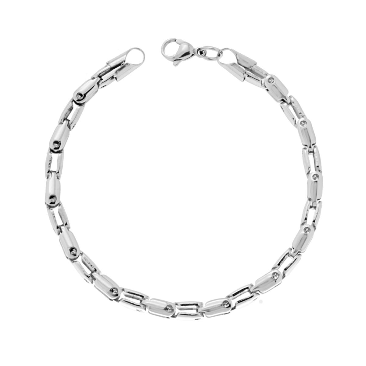 Bracciale Uomo Maglia Imperniata in ACCIAIO