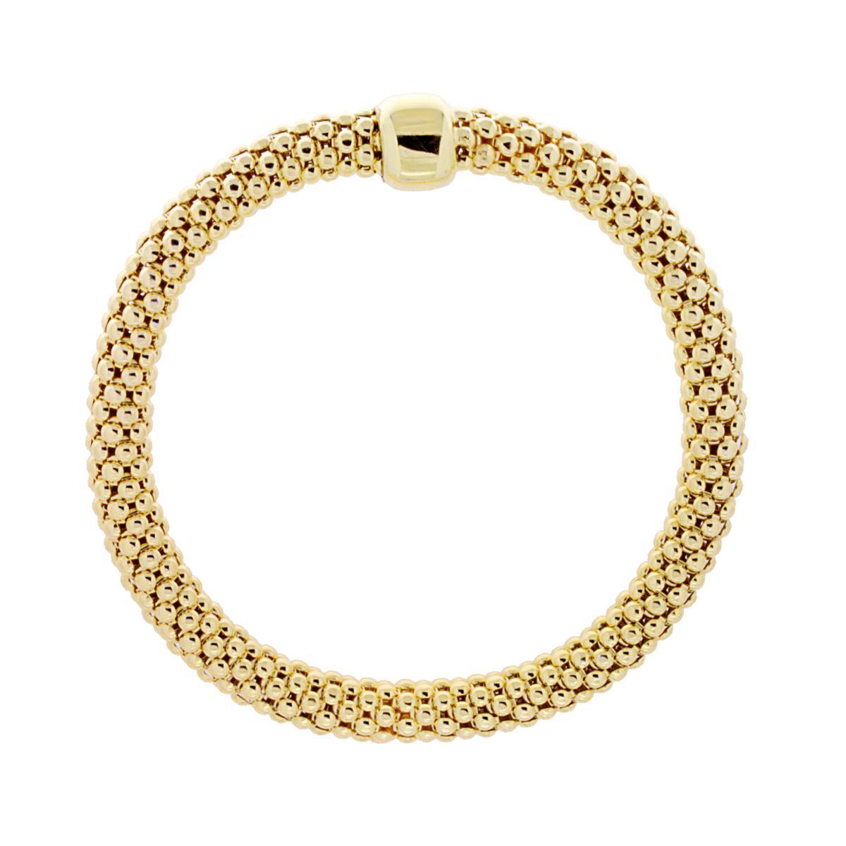 Bracciale Elastico con Catena Coreana mm 7 in ARGENTO 925 Galvanica Oro