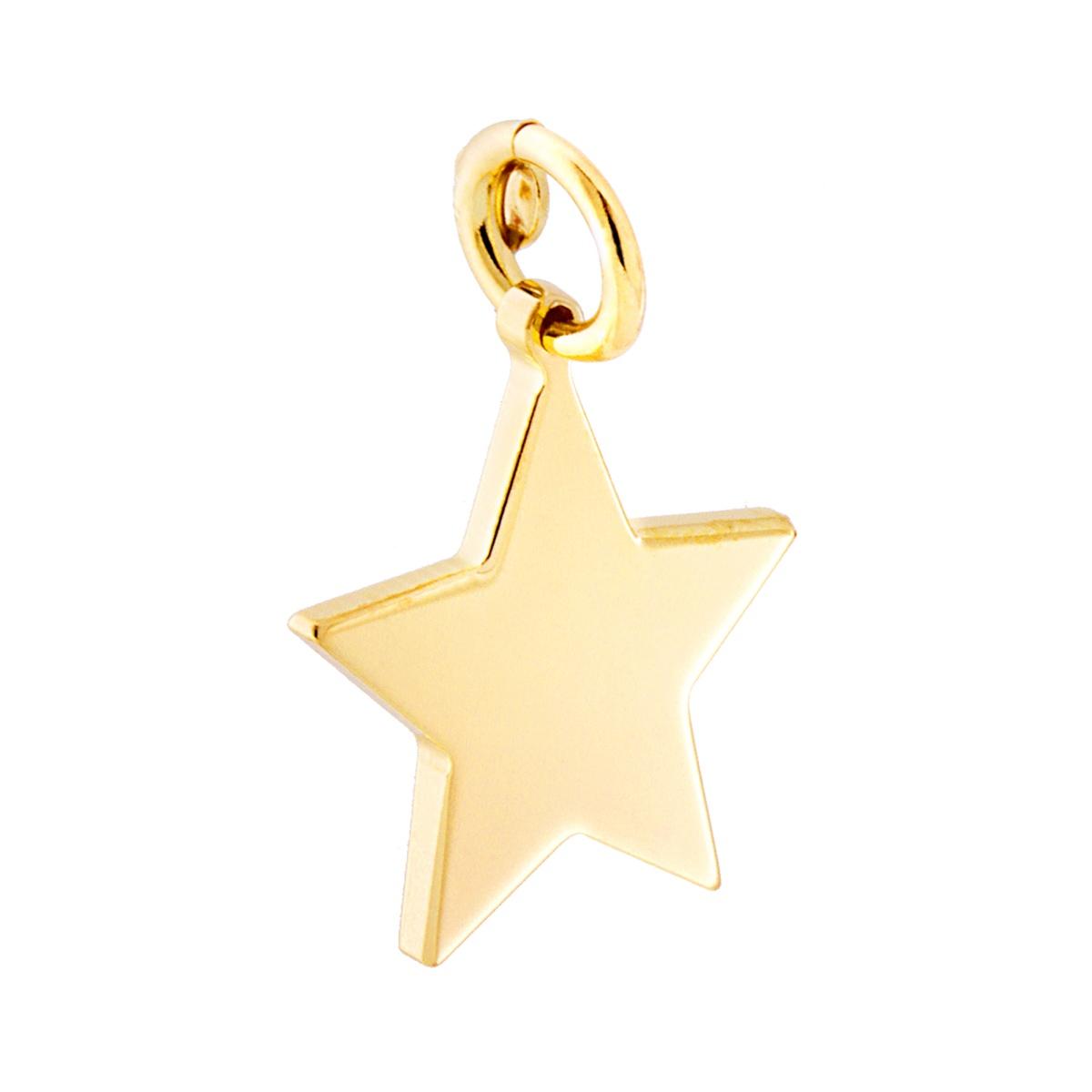 Ciondolo Stella plain mm 19 in ARGENTO 925 Galvanica Oro