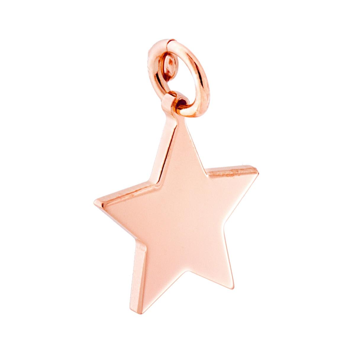 Ciondolo Stella plain mm 19 in ARGENTO 925 Galvanica Rosa