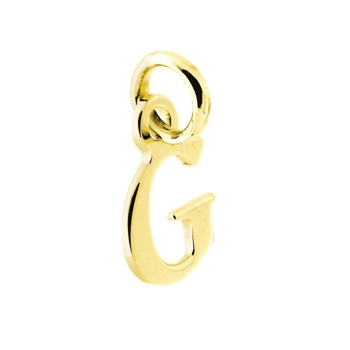 Ciondolo Iniziale nome Lettera plain in ARGENTO 925 Galvanica Oro