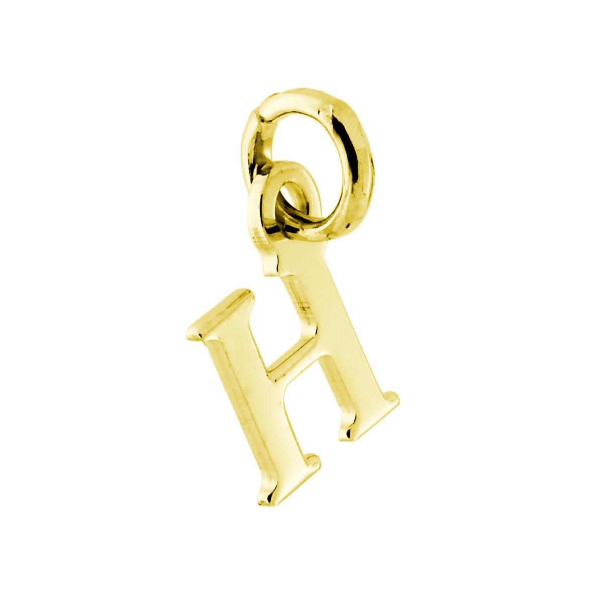 Ciondolo Iniziale nome Lettera plain in ARGENTO 925 Galvanica Oro