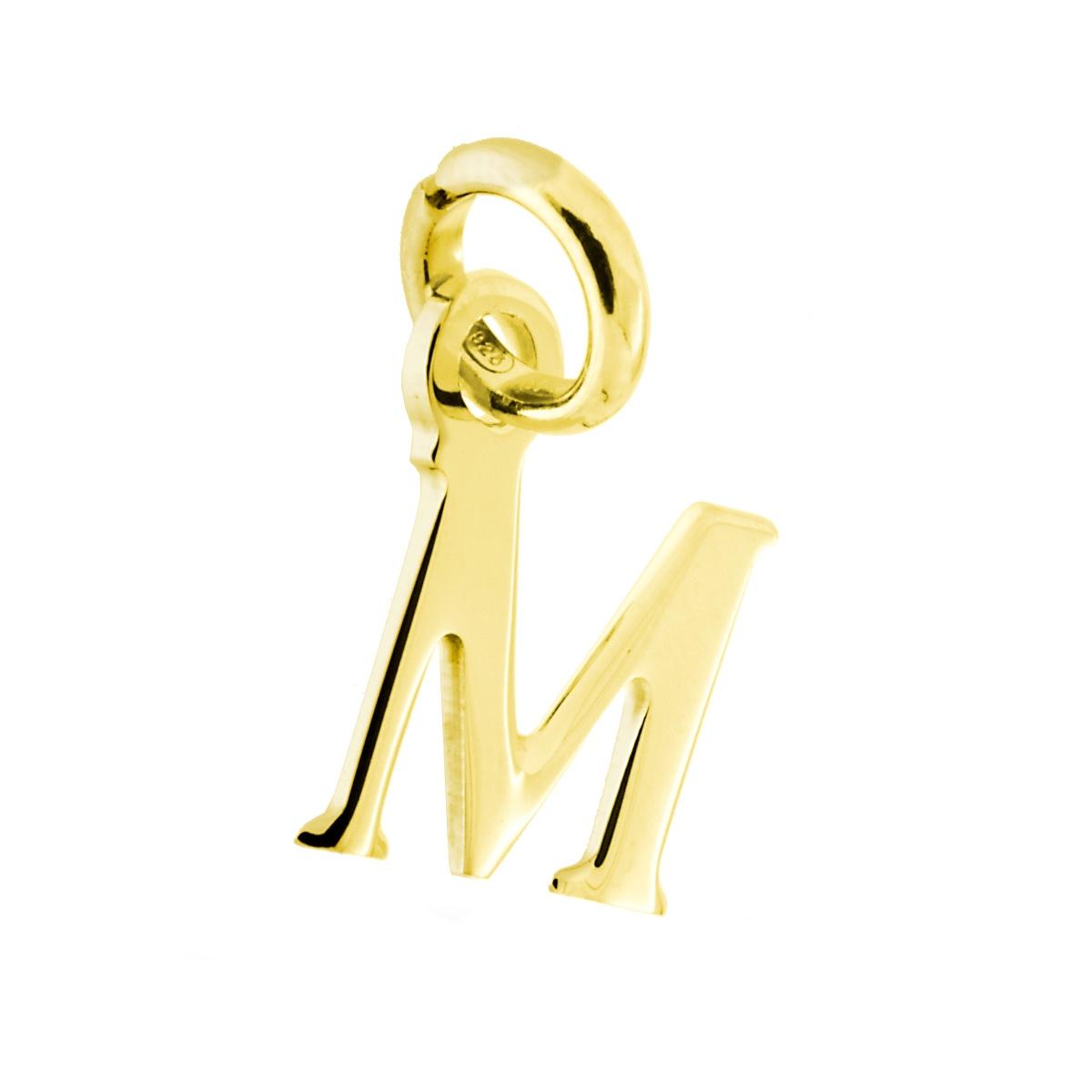 Ciondolo Iniziale nome Lettera plain in ARGENTO 925 Galvanica Oro