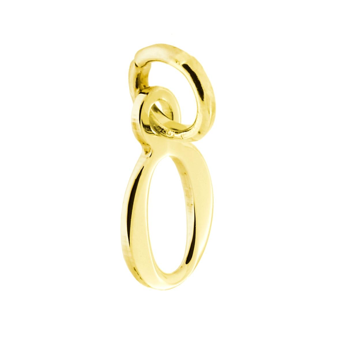 Ciondolo Iniziale nome Lettera plain in ARGENTO 925 Galvanica Oro