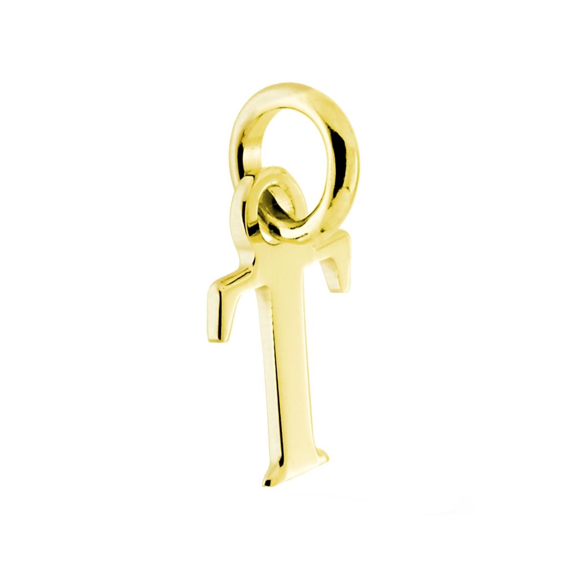 Ciondolo Iniziale nome Lettera plain in ARGENTO 925 Galvanica Oro