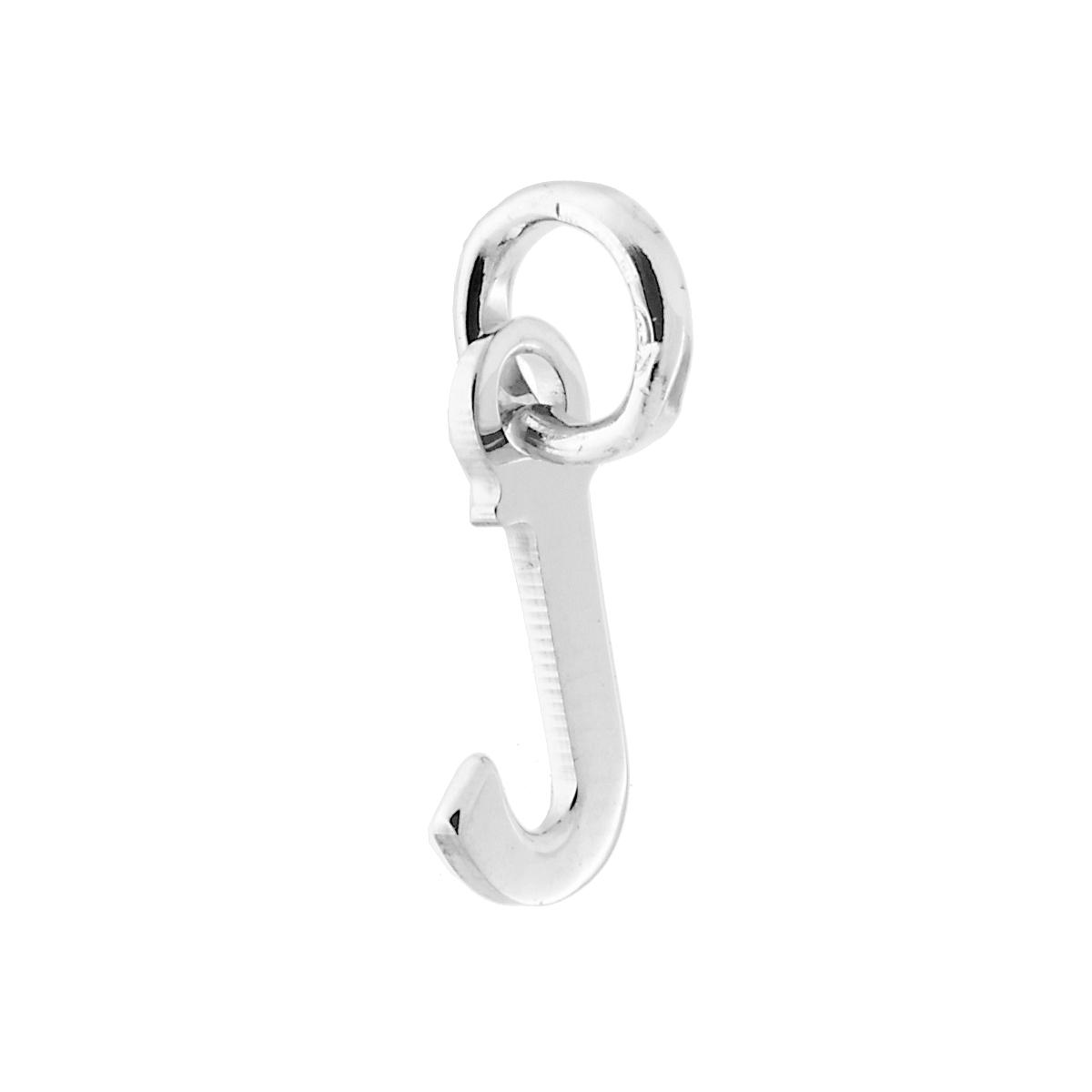 Ciondolo Iniziale nome Lettera plain in ARGENTO 925 Galvanica Rodio